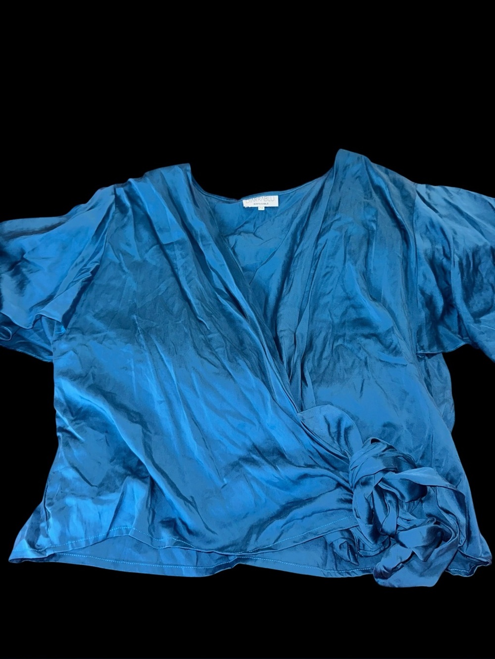NWOT Diarrablu Sustainable Clothing Women’s True Wrap Blouse Deep V Neck.  2X